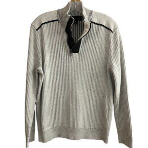 INC Men's Quarter Zip & Button Ribbed Sweater Size XL